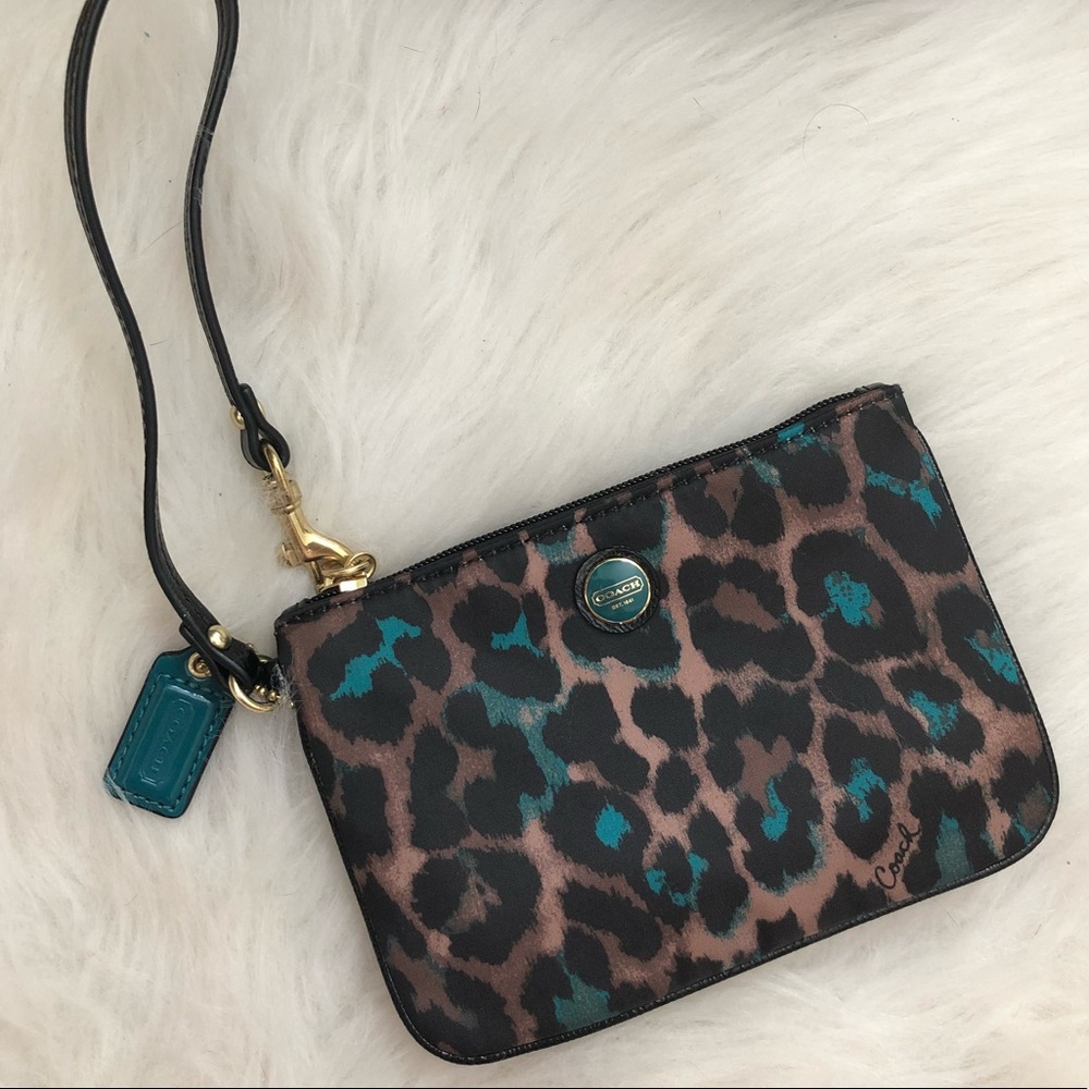 NWOT Leopard Coach Wristlet